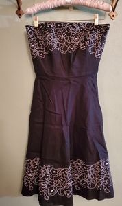 Floral Embroidery on Black Sun Dress